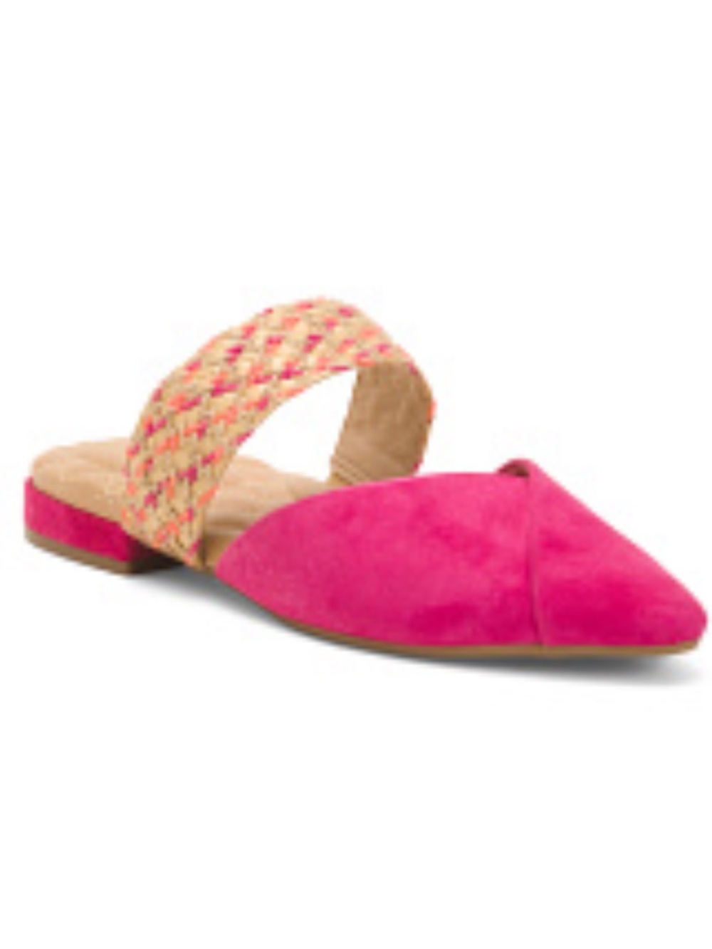 Birdies "The Swan" mules in the Fuchsia Cuff colorway